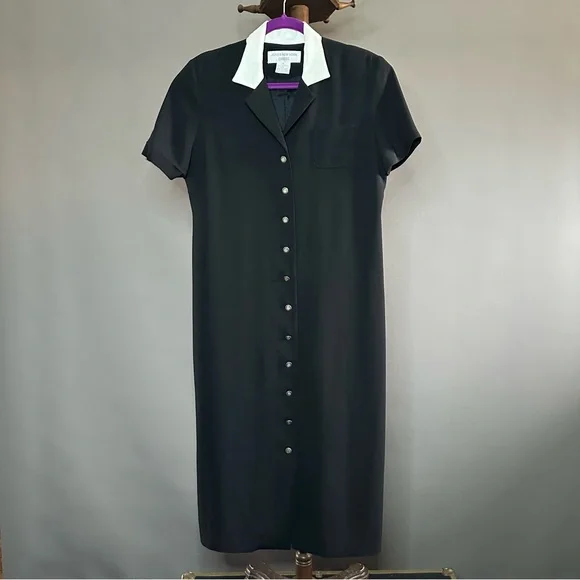 Vintage Jones New York Dress White Collar Button down - Picture 1 of 7